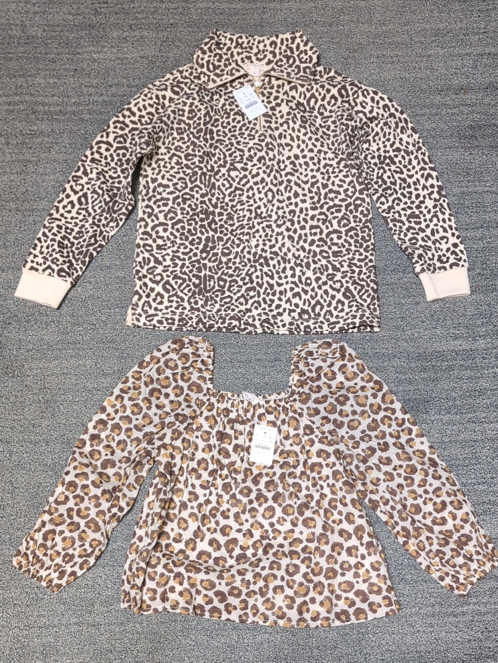 NWT JCrew Crewcuts Cheetah Leopard Print Top & Pullover Set- Sz M 8